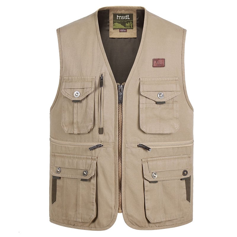 Men's Fishing Hiking Outdoor Camping Hunting multi pocket anti-wind dry lightweight solid color sleeveless vest