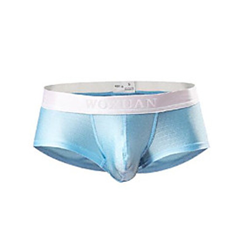 Men's home casual solid color soft elastic comfortable smooth cool breathable boxer briefs