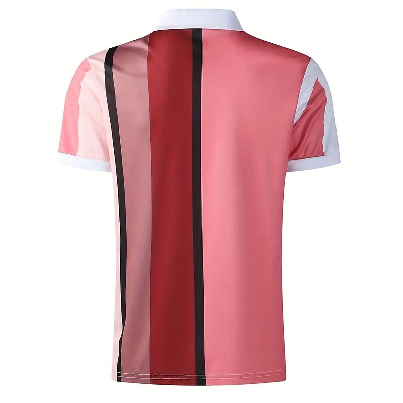 Men's Polo Shirt Zip Casual Daily Quarter Zip Short Sleeve Fashion Basic Color Block Zipper Summer Regular Fit Shirt
