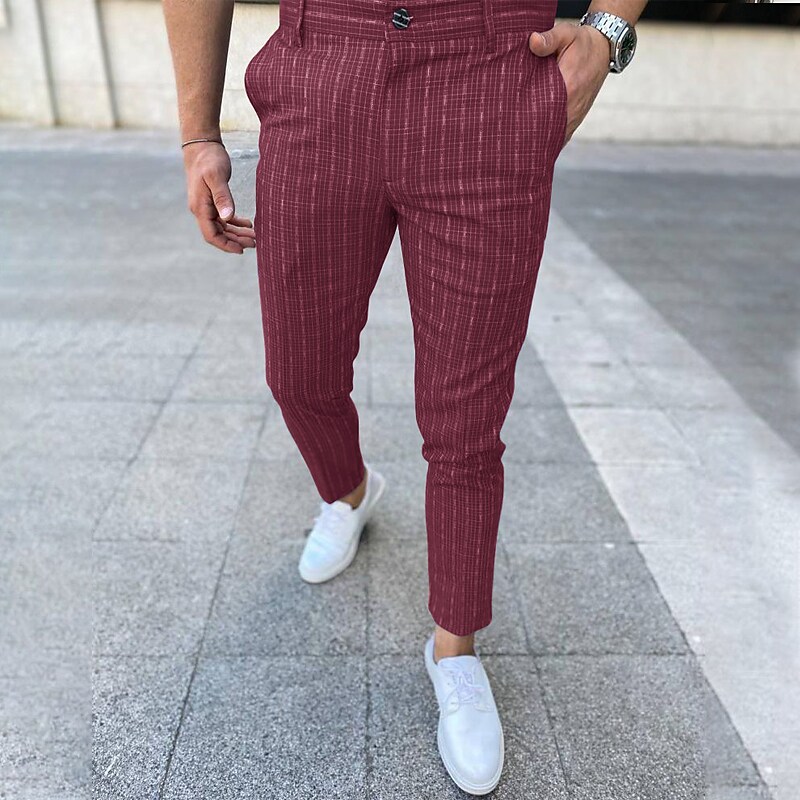 Men's Trousers Pocket Print Plaid Comfort Breathable Outdoor Daily Going out  Fashion Streetwear Pants 
