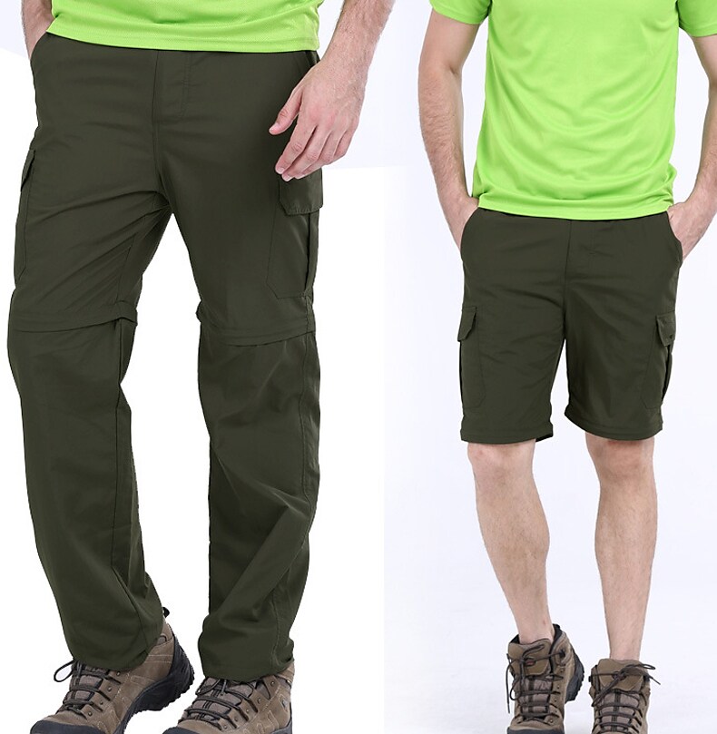 Men's Hiking Outdoor Casual Convertible Waterproof Breathable Quick Dry Sweat-wicking Solid Color Trousers