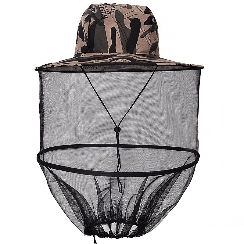 Men's Women's Hiking Cap Mosquito Head Net Hat Mesh Wide Brim Outdoor Portable UV Sun Protection Breathable Quick Dry for Fishing