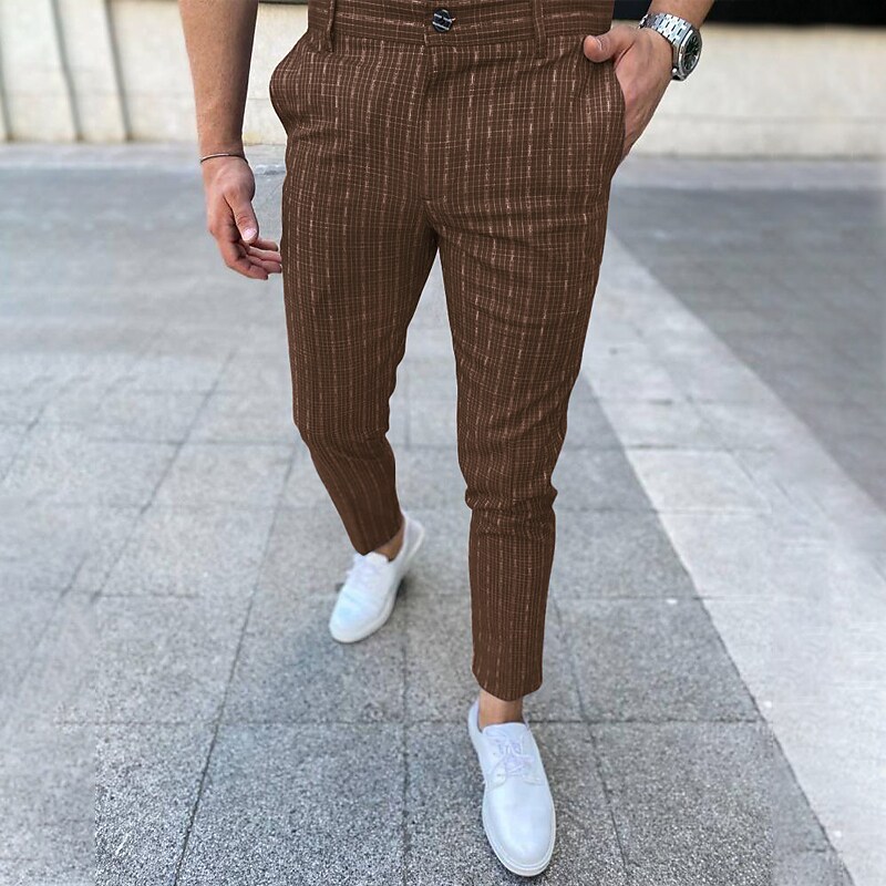 Men's Trousers Pocket Print Plaid Comfort Breathable Outdoor Daily Going out  Fashion Streetwear Pants 