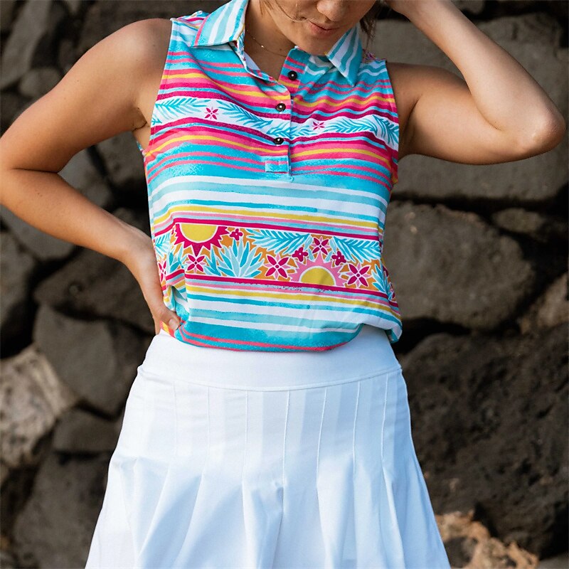 Men's Women's Matching polo Polo Shirt Golf Shirt Breathable Quick Dry Soft Top Regular Fit Stripes Summer Spring Gym Workout Golf Badminton