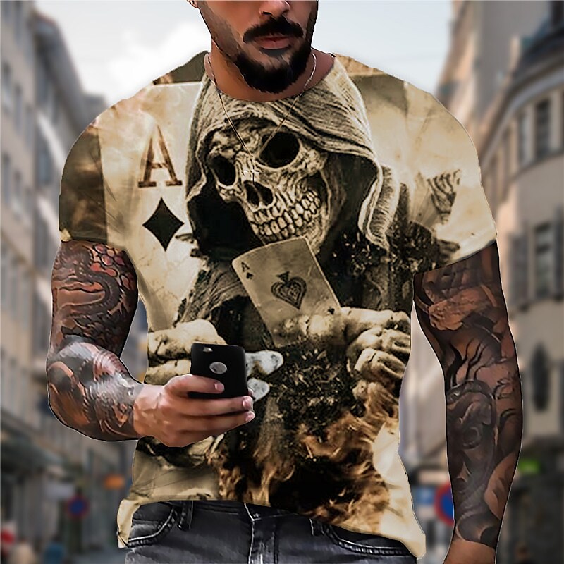 Men's T shirt Graphic Prints Crack Crew Neck 3D Print Holiday Short Sl
