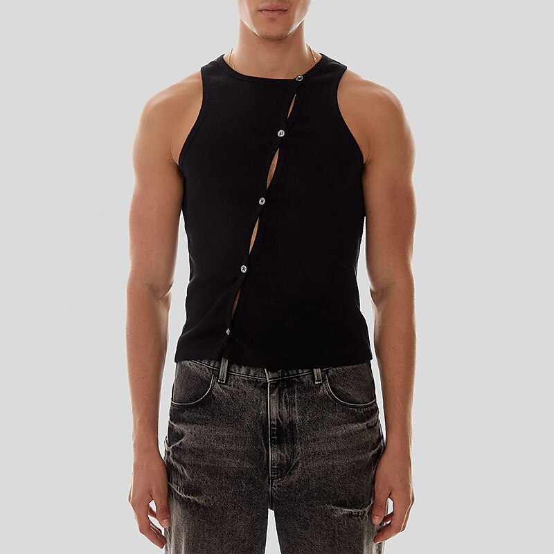 Men's Outdoor Fashion Designer Comfortable Breathable Light Plain Sleeveless Vest Top