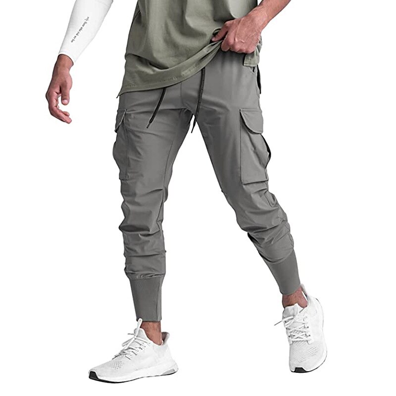 Men's Outdoor Hiking Climbing Camping Breathable Wear Resistant Pockets Light Camo Cargo Trouser