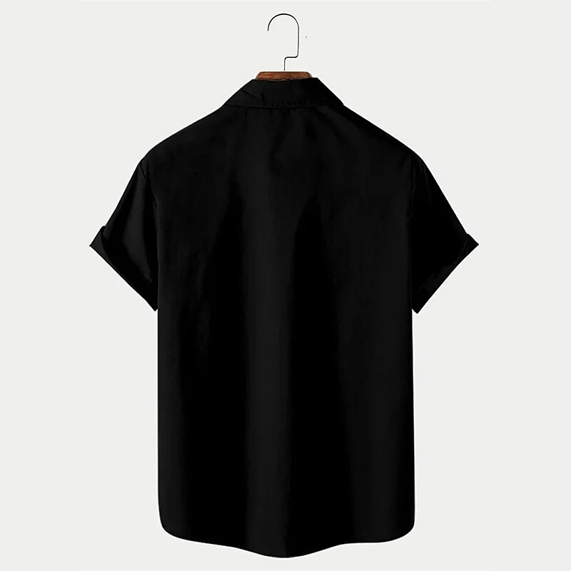 Men's Bowling Button Up Casual Shirt Short Sleeve Graphic Prints Musical Notes Turndown Street Daily Print 