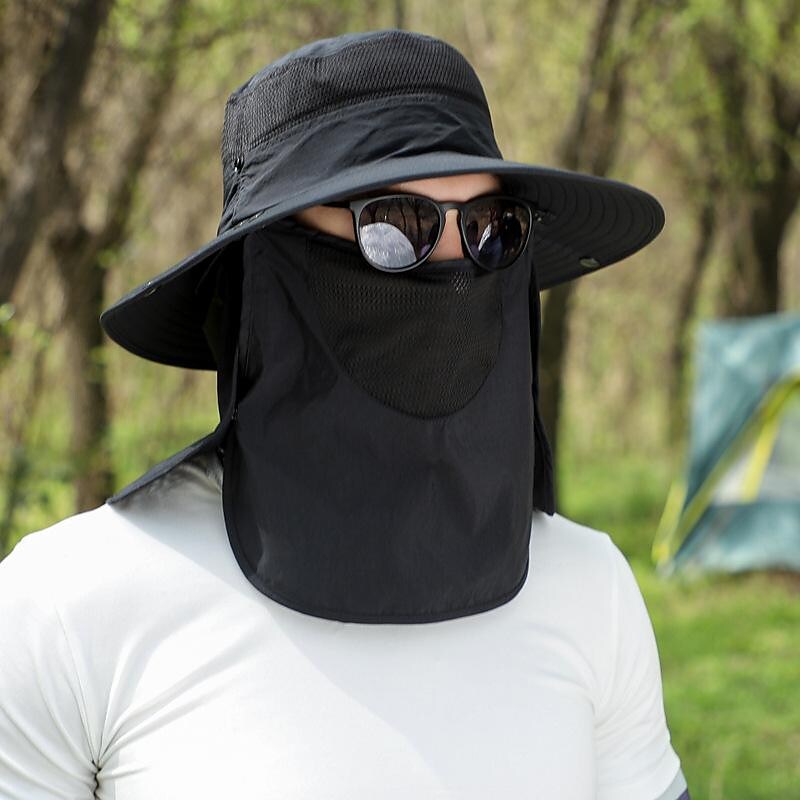 Men's Women's Sun Hat Bucket Hat Fishing Hat Outdoor Waterproof Portable UV Sun Protection Windproof Hat White camouflage Army camouflage Gray camouflage for Fishing Climbing Beach