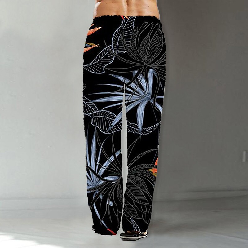 Men's Beach Pants Drawstring Elastic Waist Print Graphic Prints Comfor