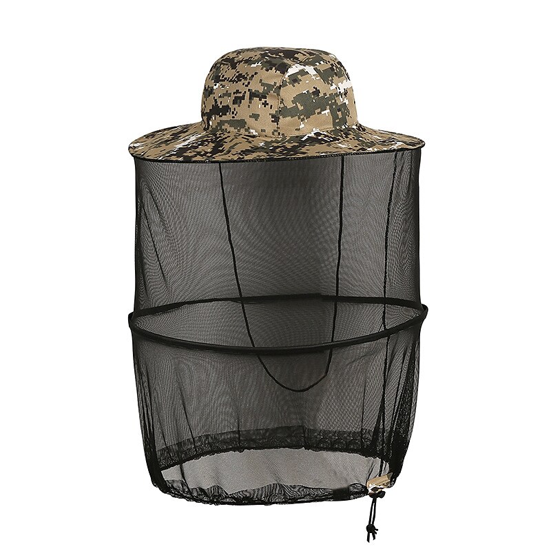 Men's Women's Hiking Cap Mosquito Head Net Hat Mesh Wide Brim Outdoor Portable UV Sun Protection Breathable Quick Dry for Fishing