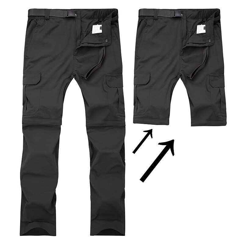 Men's Hiking Outdoor Casual Convertible Waterproof Breathable Quick Dry Sweat-wicking Solid Color Trousers