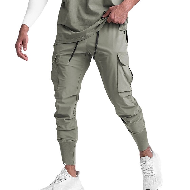 Men's Outdoor Hiking Climbing Camping Breathable Wear Resistant Pockets Light Camo Cargo Trouser