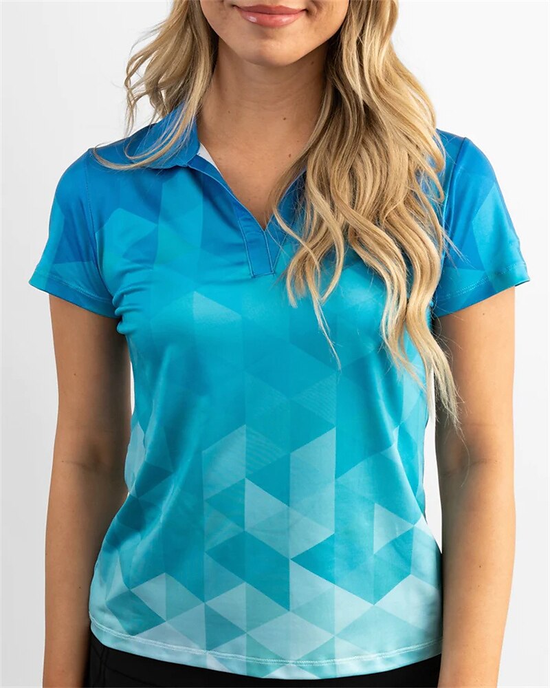Men's Women's Matching polo Polo Shirt golf apparel Breathable Quick Dry Lightweight Short Sleeve Top Geometry Summer Golf