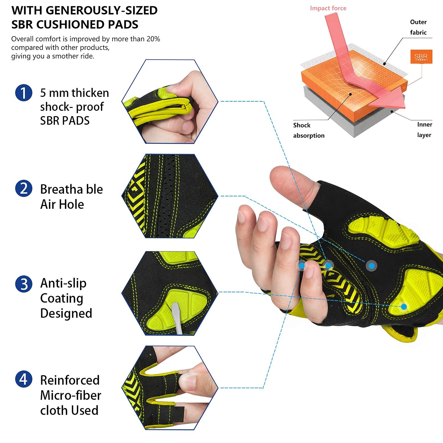 Bike Cycling Mountain Bike Half Finger Anti Slip Breathable Shockproof Sweat wicking Sports Gym Silica Gel Gloves 