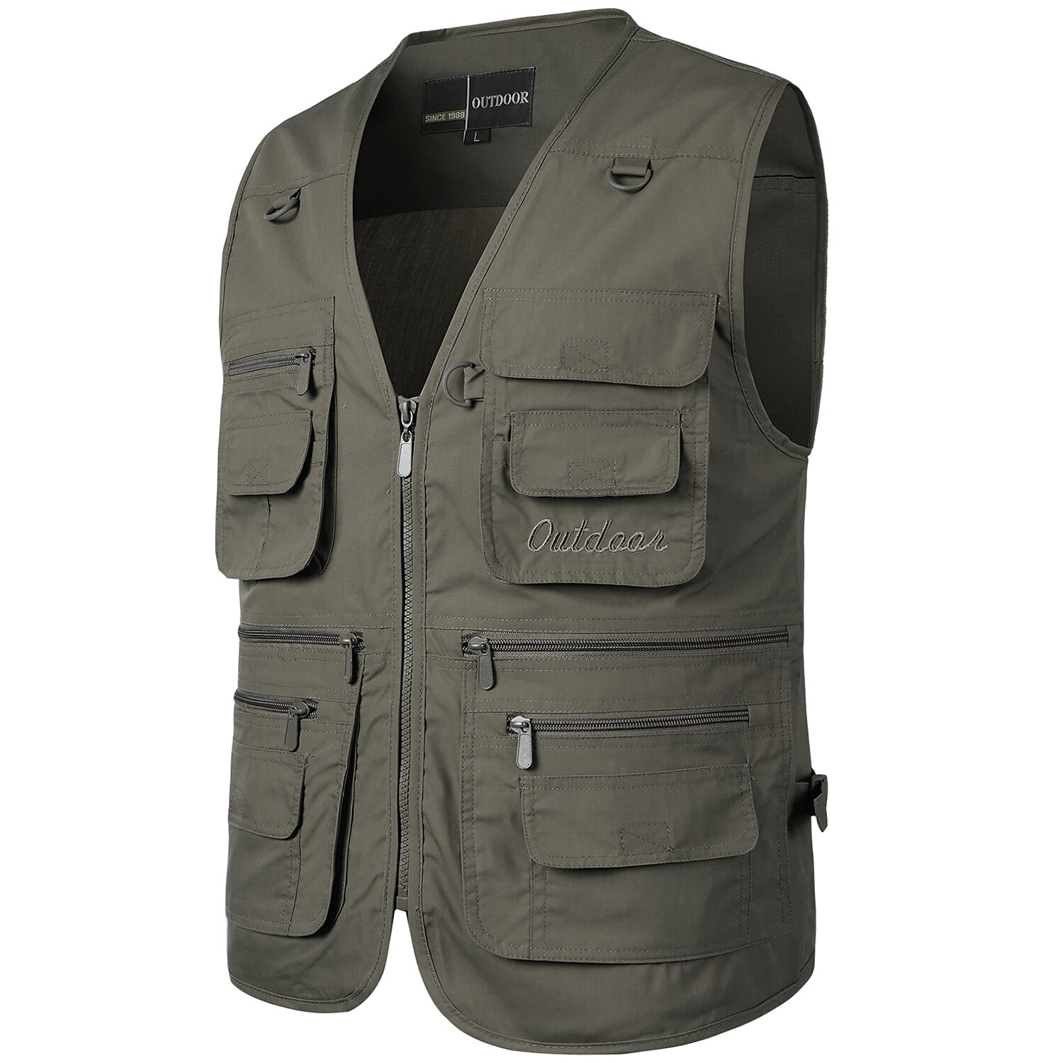 Men's Fishing Hiking Outdoor Camping Hunting multi pocket anti-wind dry lightweight solid color sleeveless vest