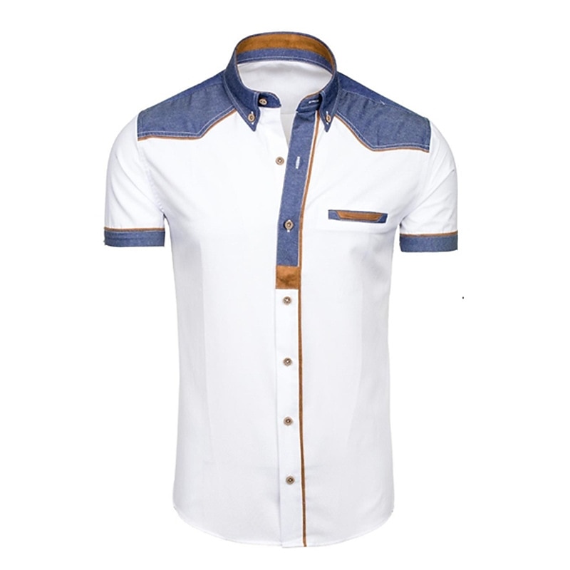 Men's Outdoor Fashion Street Casual Soft Breathable Comfortable Print Short Sleeves Shirt