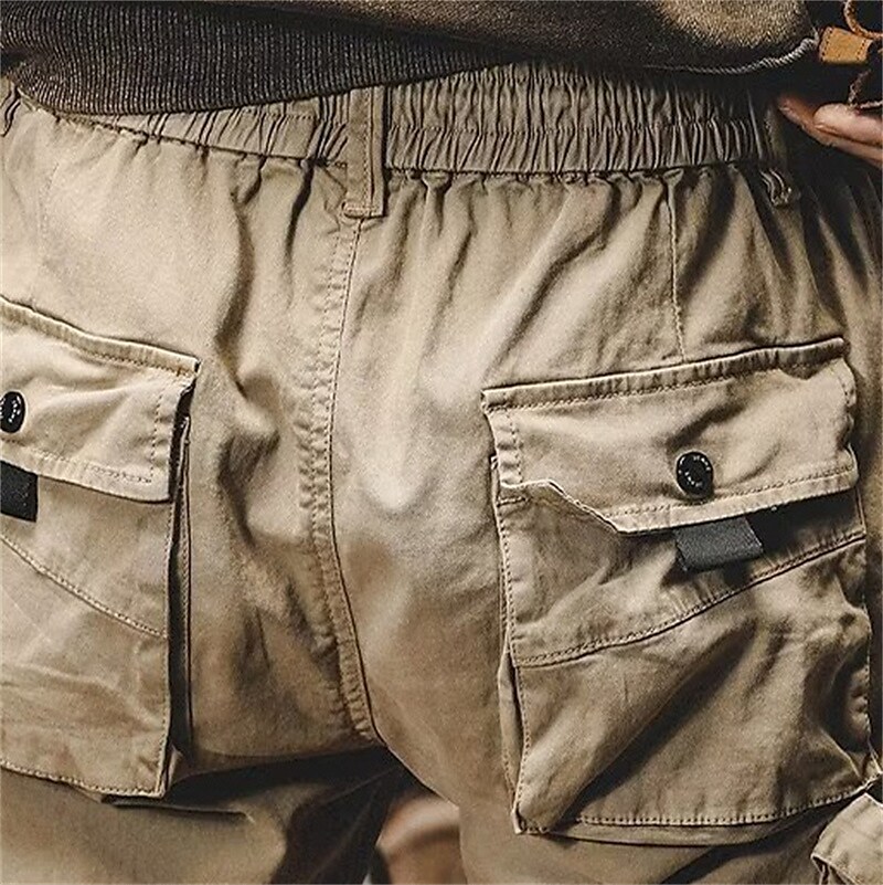 Men's outdoor hiking camping fishing tactics wear resistant lightweight breathable multi-pocket cargo pants