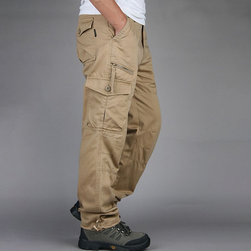 Men's Cargo Pants Cargo Trousers Hiking Pants Pocket Plain Comfort Breathable Outdoor Daily Going out 100% Cotton Fashion Casual Army Yellow Black
