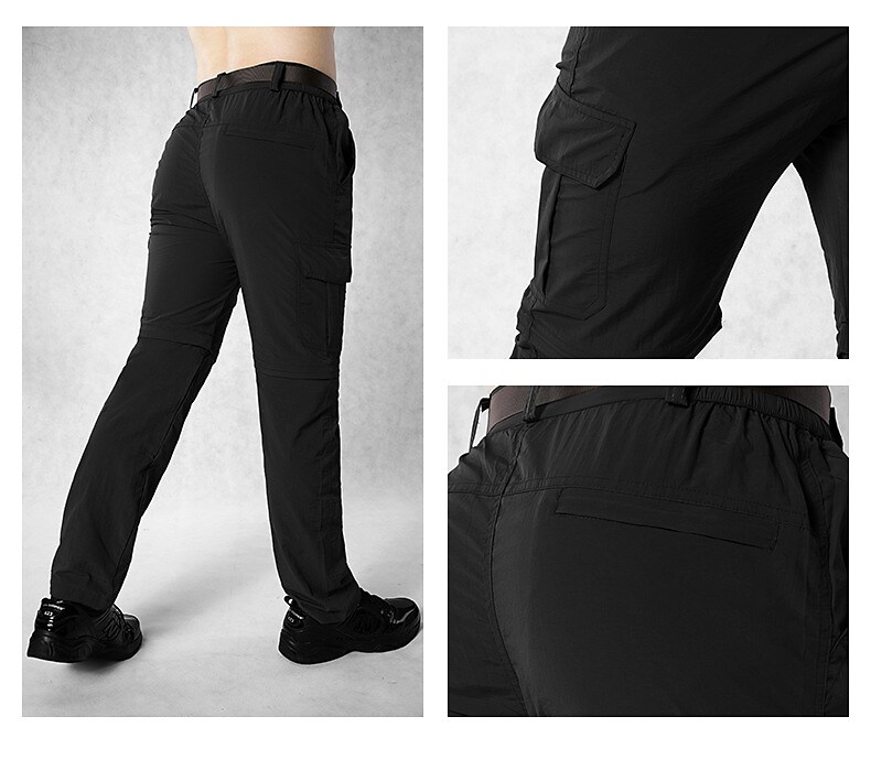 Men's Hiking Outdoor Casual Convertible Waterproof Breathable Quick Dry Sweat-wicking Solid Color Trousers