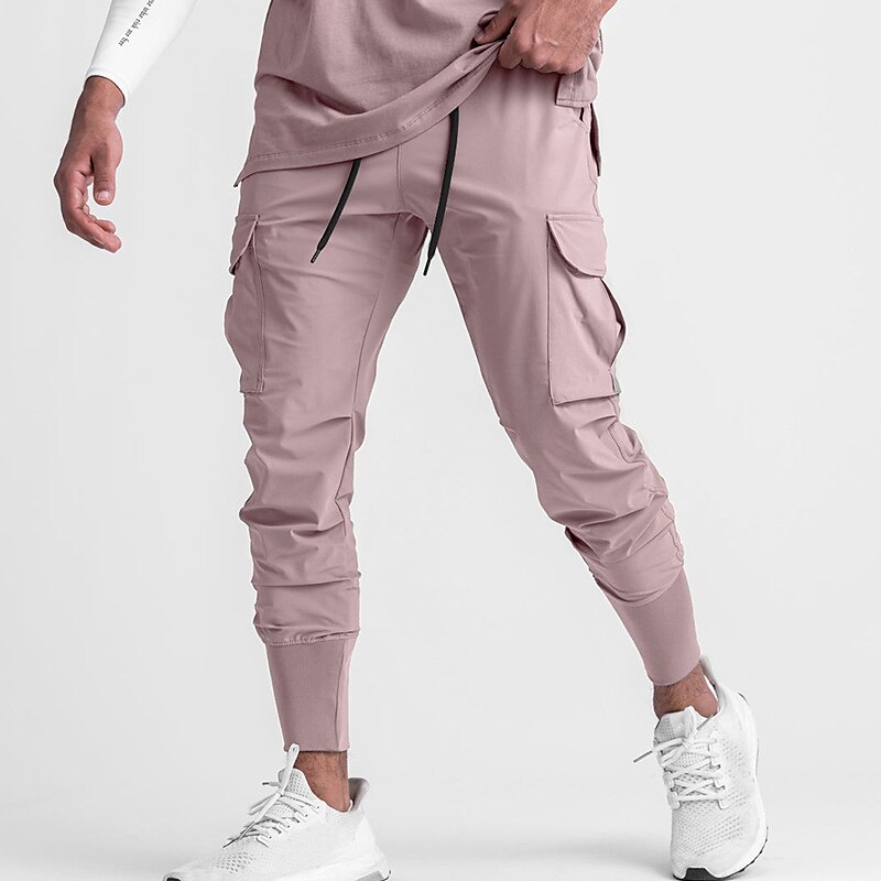Men's Outdoor Hiking Climbing Camping Breathable Wear Resistant Pockets Light Camo Cargo Trouser