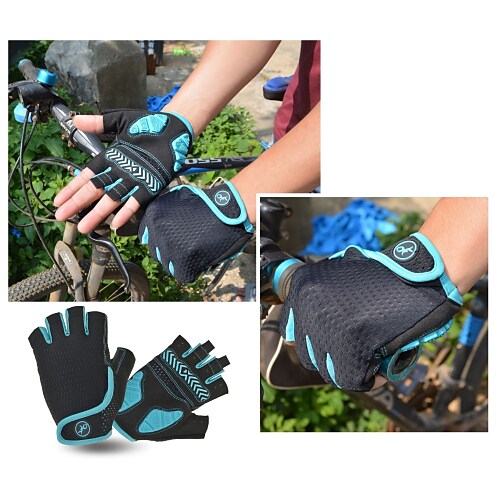Bike Cycling Mountain Bike Half Finger Anti Slip Breathable Shockproof Sweat wicking Sports Gym Silica Gel Gloves 