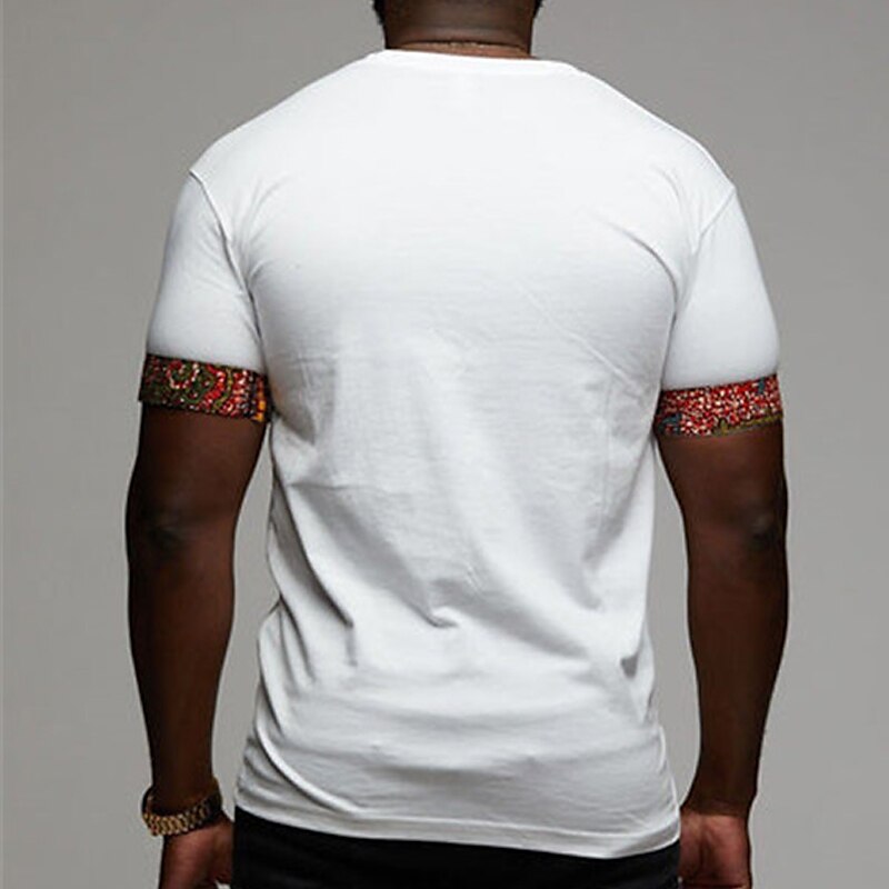 Men's T shirt Color Block Plain Crew Neck Street Vacation Short Sleeves Front Pocket Designer Basic Ethnic Top 
