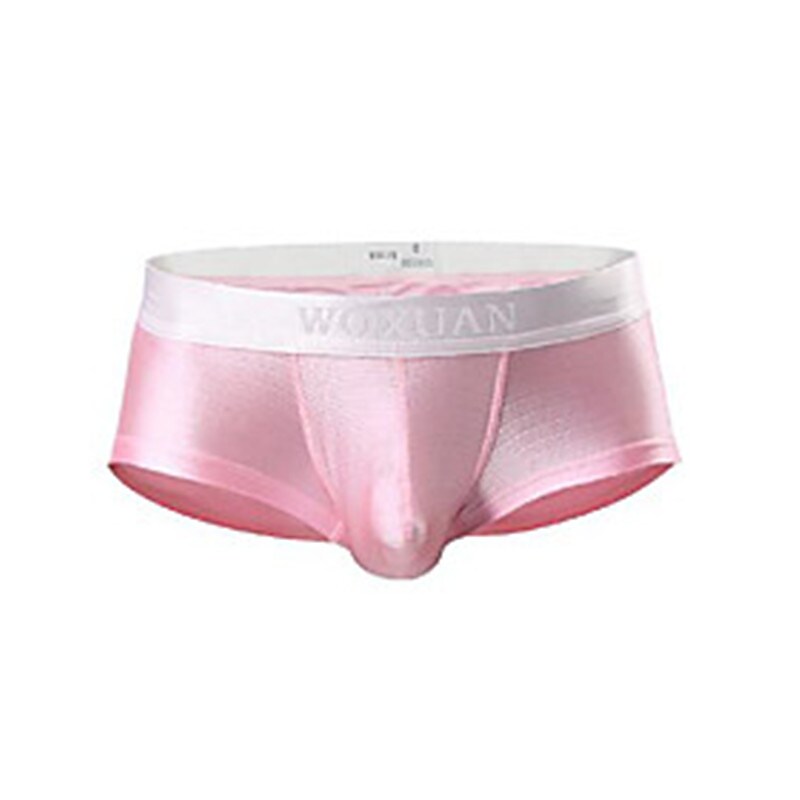 Men's home casual solid color soft elastic comfortable smooth cool breathable boxer briefs