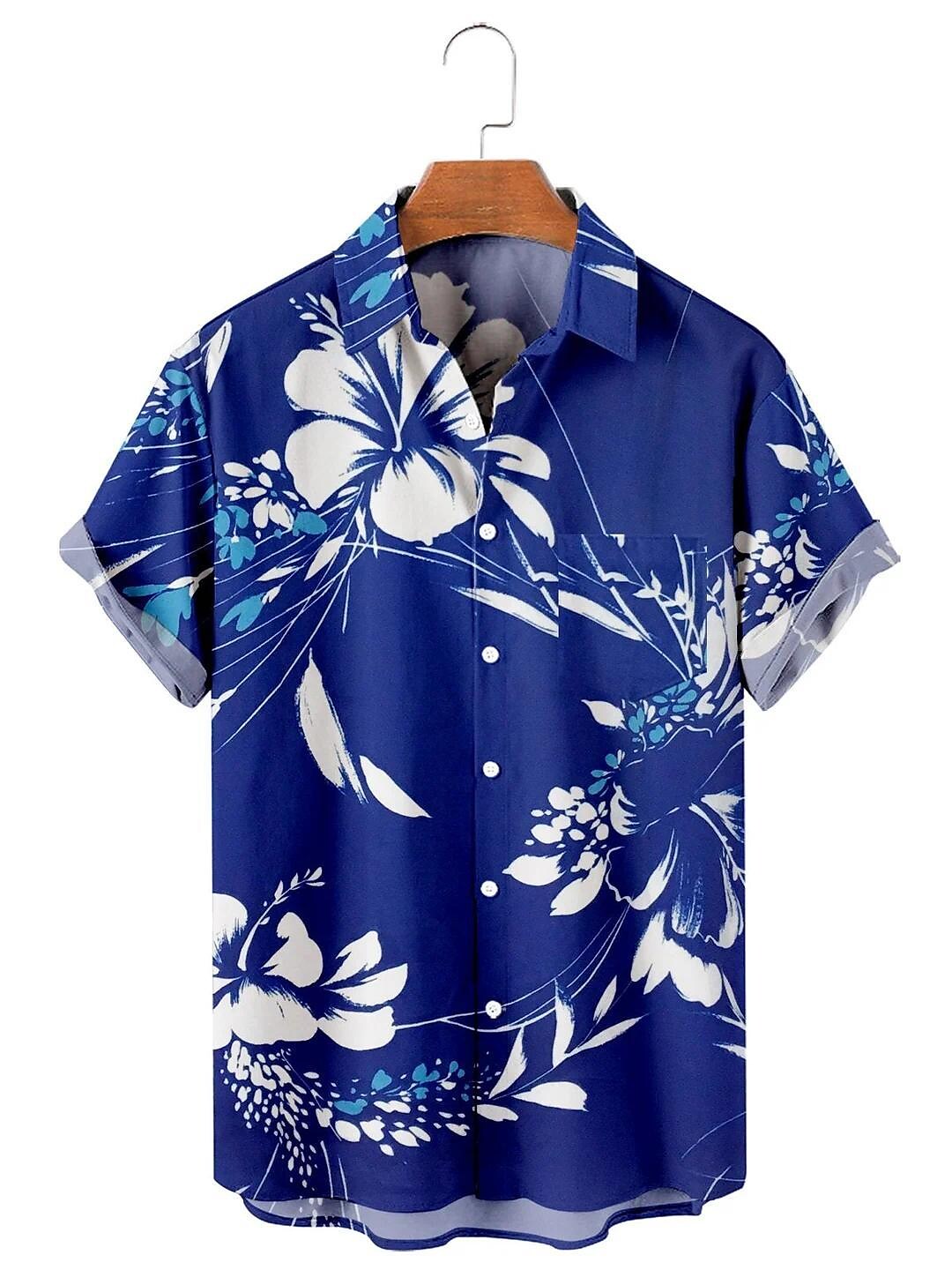 Men's Shirt Summer Hawaiian Shirt Floral Graphic Prints Turndown Outd