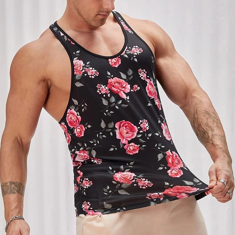 Men's Vest Top Sleeveless T Shirt for Men Graphic V Neck  3D Print Daily Sports Sleeveless Fashion Muscle Tank Top
