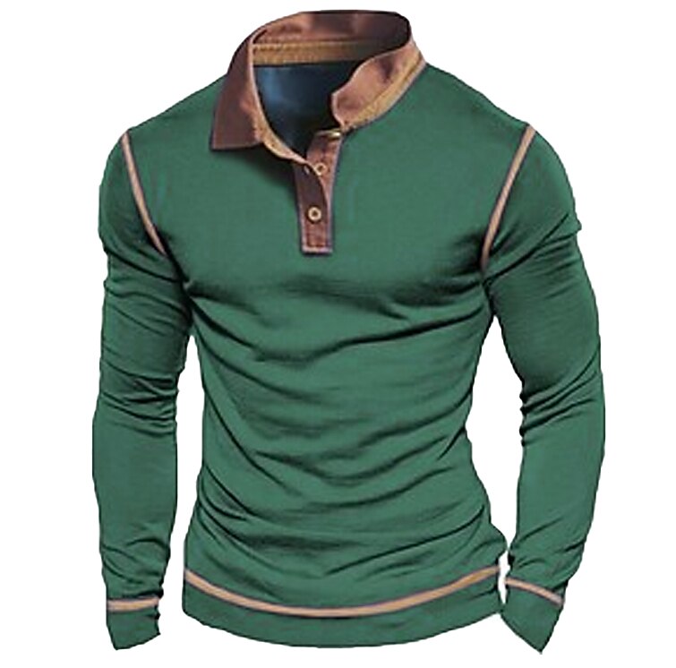 Men's Polo Shirt Golf Shirt Graphic Prints Vintage Turndown Outdoor Street Long Sleeve Button-Down Print Fashion Soft