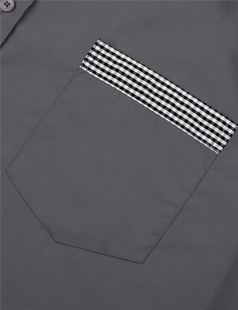 Men's Button Up Shirt Casual Shirt Summer Shirt Beach Shirt  Short Sleeve Patchwork Lapel Vacation Front Pocket Casual Comfortable Shirt 