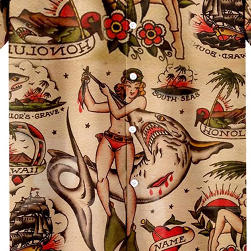 Men's Hawaiian Shirt Graphic Prints Beach Turndown Casual Holiday Shor