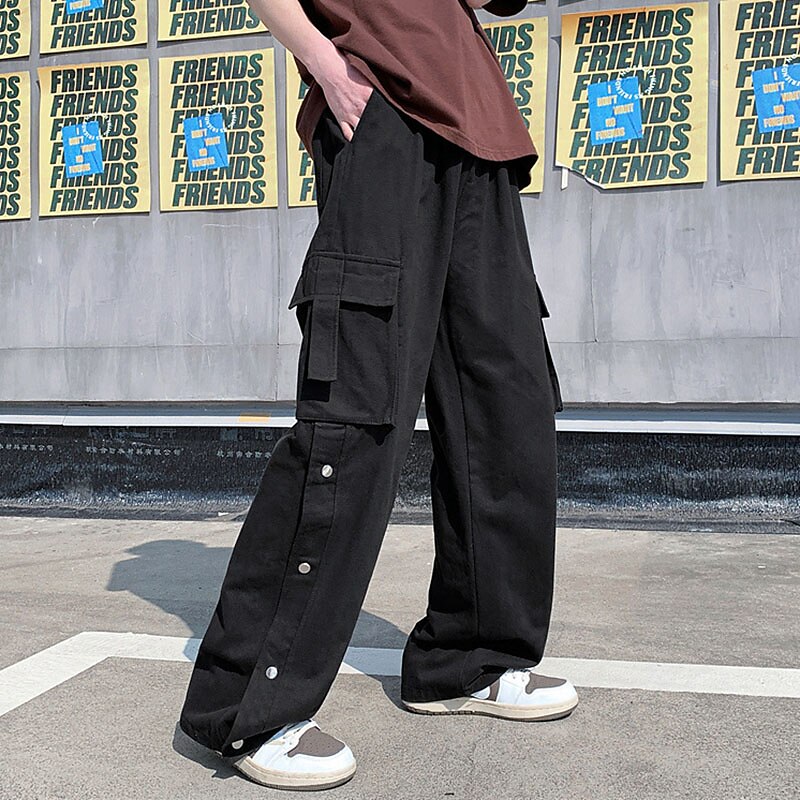 Men's Cargo Pants Cargo Trousers Tear Away Pants Pocket Plain Comfort Breathable Outdoor Daily Going out Fashion Casual