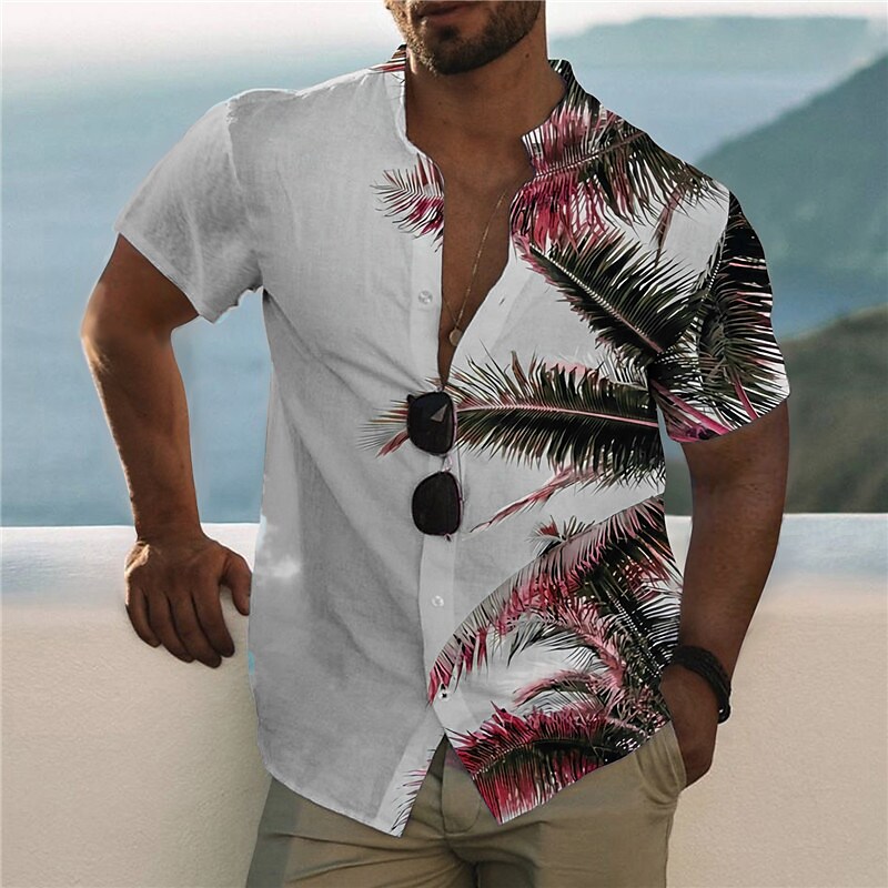 Men's Summer Hawaiian Graphic Shirt Coconut Tree Turndown Print Outdoo
