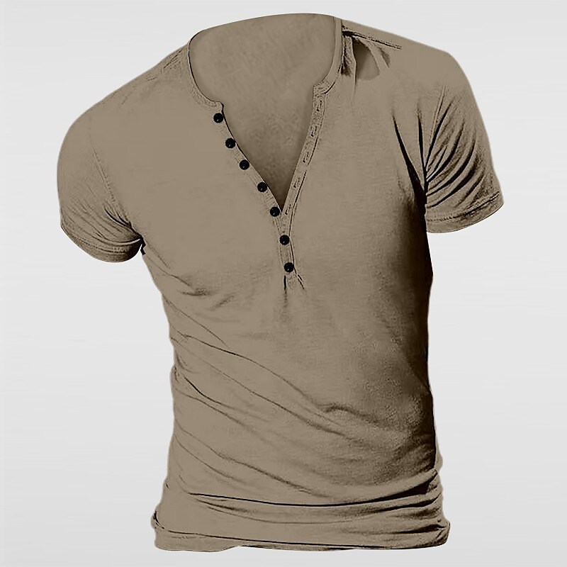 Men's Outdoor Vacation Casual Street Comfortable Breathable Lightweight Plain Round Neck Short Sleeve T-shirt