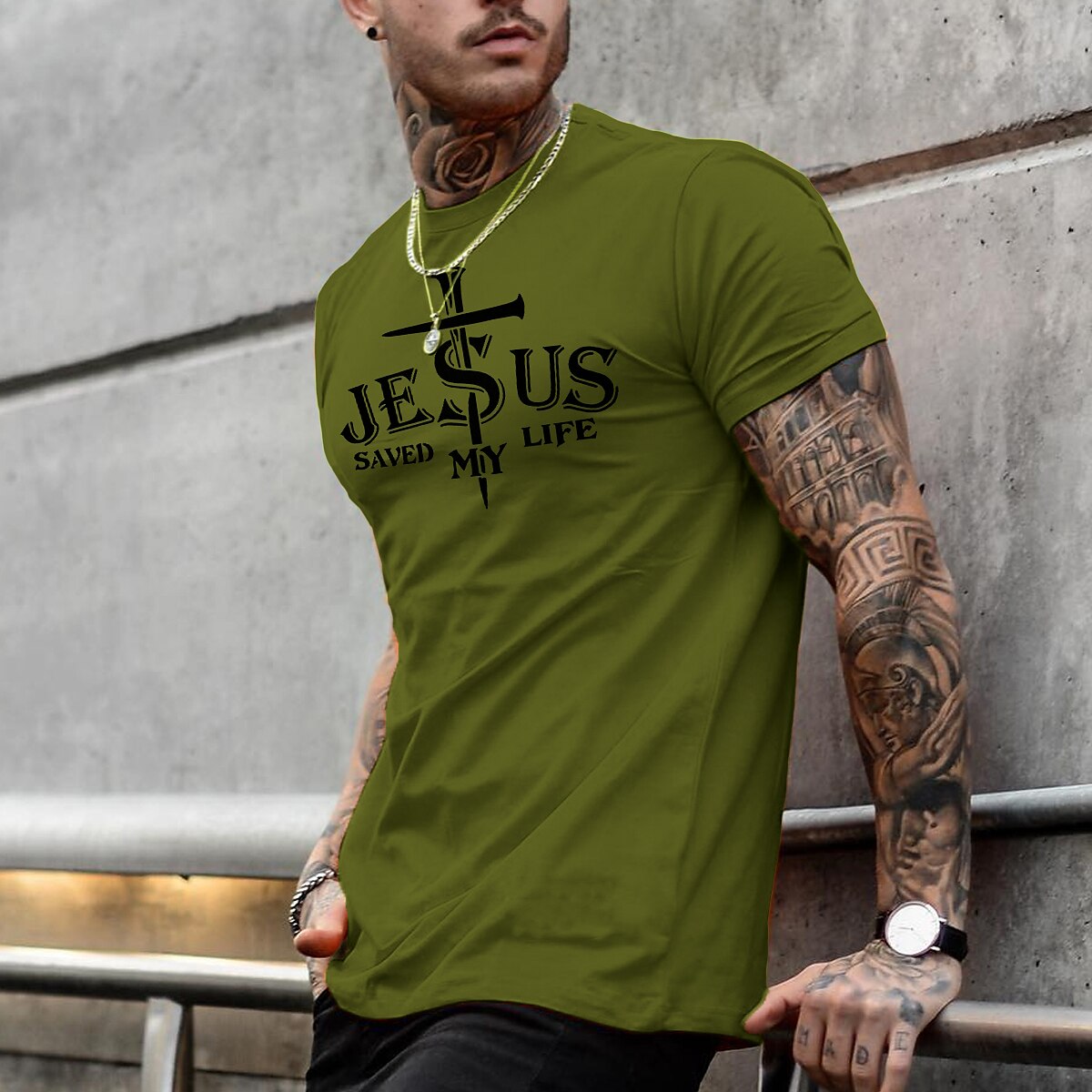 Men's T shirt Casual Style Classic Style Letter Graphic Prints Crew Neck Hot Stamping Street Short Sleeve Print Fashion Casual Top