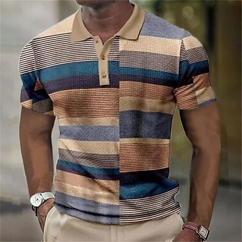 Men's Golf Outdoor Street Fashion Casual Breathable Comfortable Soft Print Short Sleeves Polo Shirt