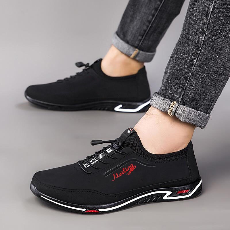 Men's Sneakers Casual Shoes Sporty Look Comfort Shoes Sporty Casual Outdoor Daily Office & Career Walking Shoes Microfiber Breathable Comfortable Slip Resistant