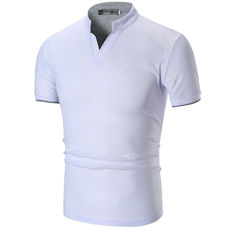 Men's Sports Outdoor Casual Solid Color Soft Comfortable Smooth V Neck Short Sleeves
