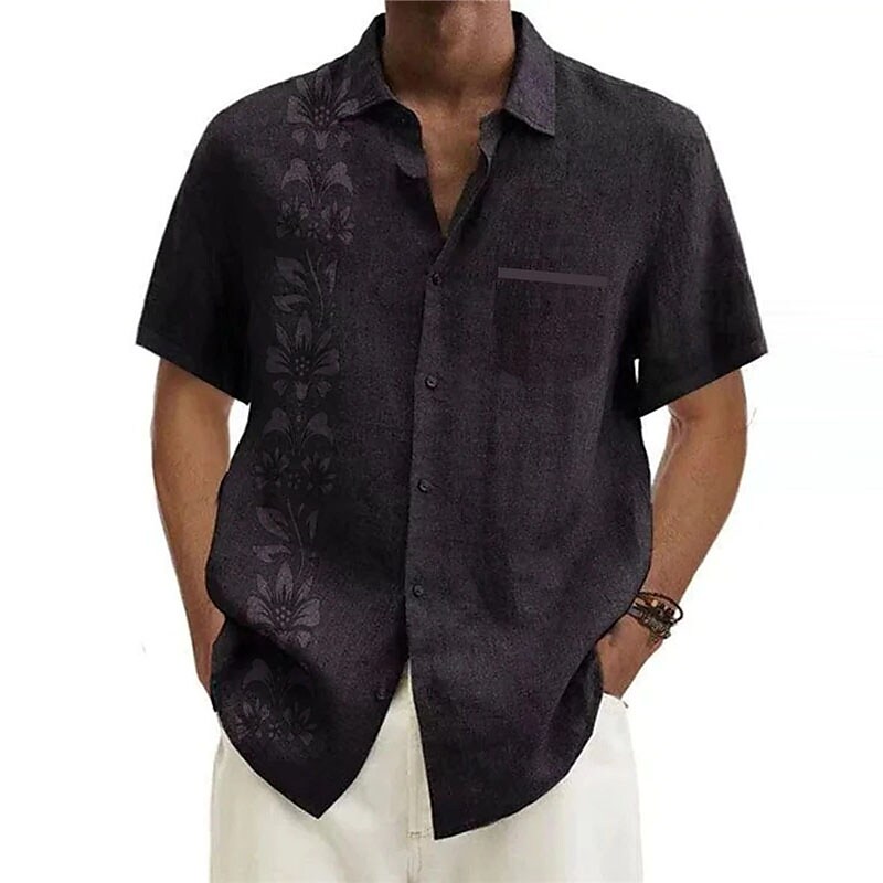 Men's Hawaiian Graphic Shirt Floral Turndown Outdoor Street Short Slee