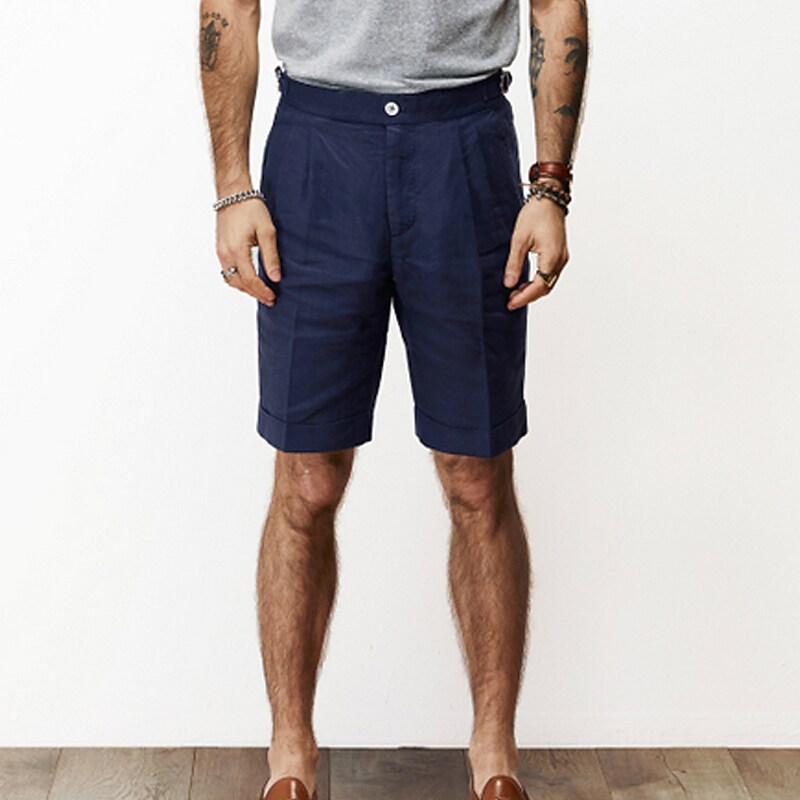 Men's Shorts Linen Shorts Summer Shorts Pocket Plain Comfort Breathable Outdoor Daily Going out Linen / Cotton Blend Fashion Streetwear White Khaki