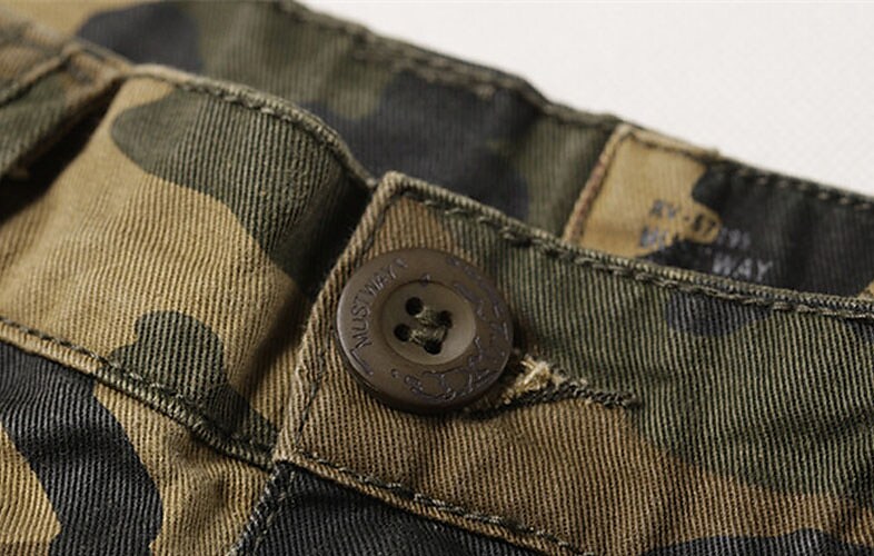 Men's Outdoor Climbing Fishing Tactic Hiking Wear Resistant Drawstring Pockets Comfortable Camo Shorts