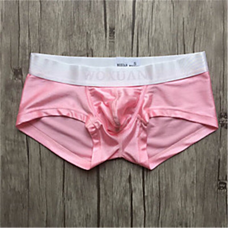 Men's home casual solid color soft elastic comfortable smooth cool breathable boxer briefs