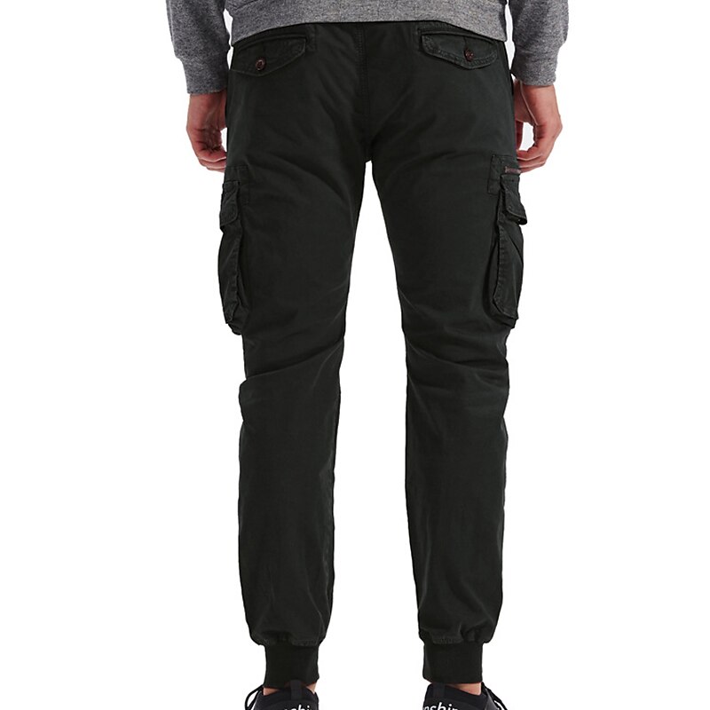 Men's Cargo Pants Cargo Trousers Zipper Pocket Plain Comfort Breathable Outdoor Daily Going out 100% Cotton Fashion Casual Black Wine