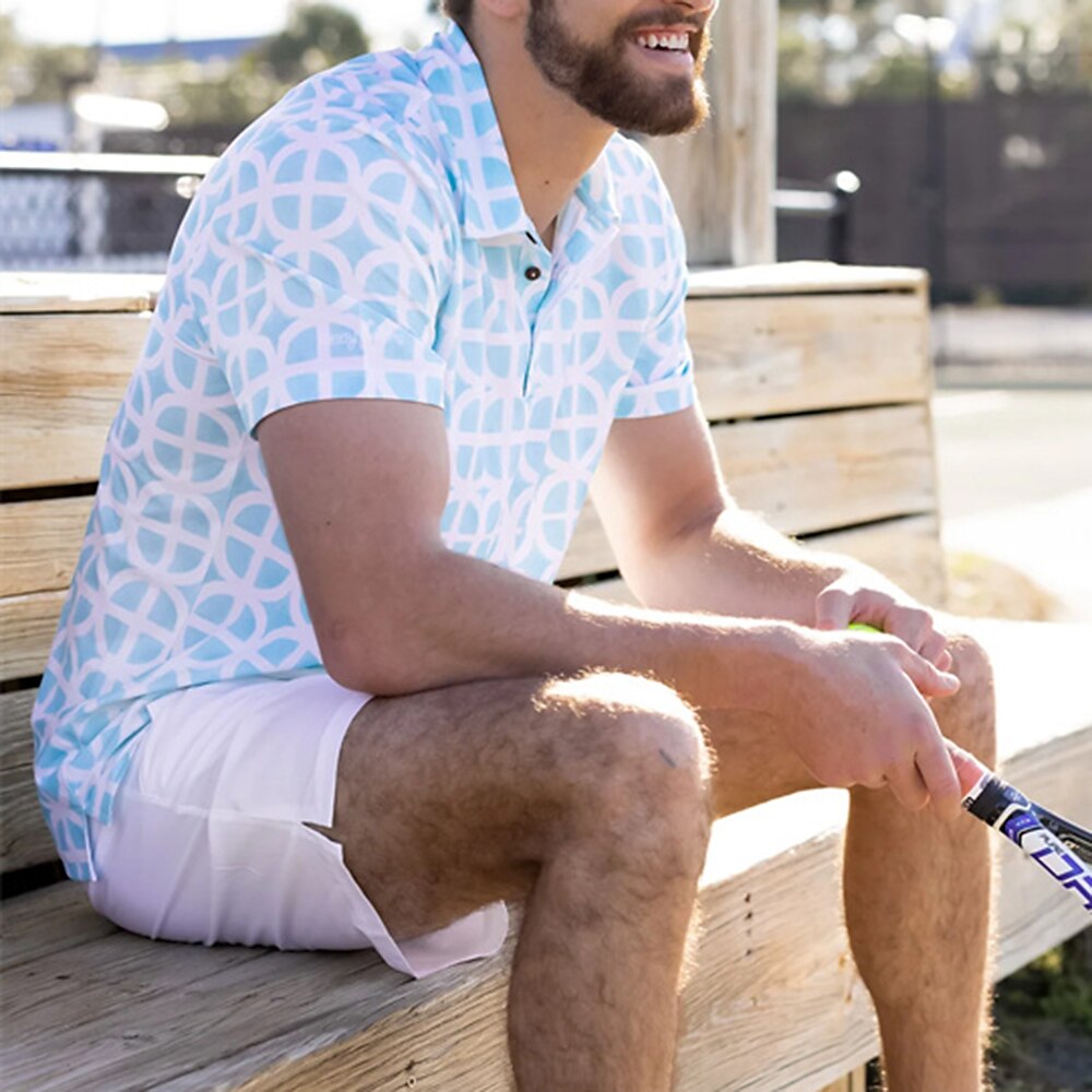 Men's Women's Matching polo Polo Shirt Golf Shirt Breathable Quick Dry Soft Top Regular Fit Printed Summer Spring Gym Workout Golf Badminton