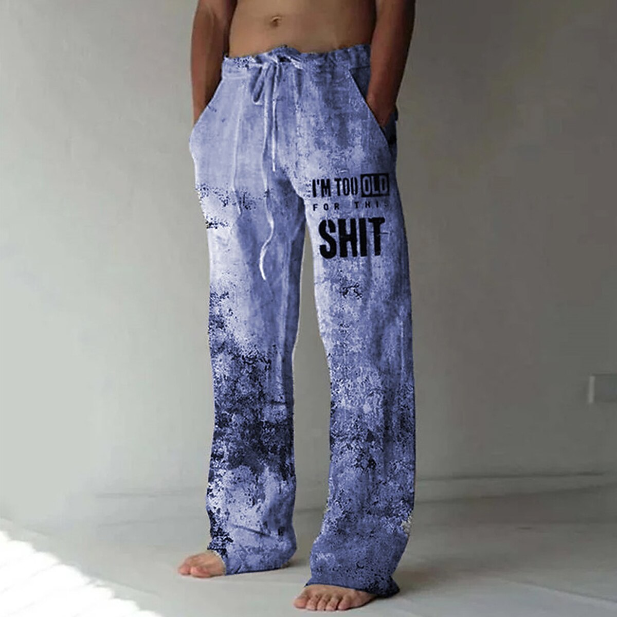 Men's Summer Pants Beach Pants Drawstring Elastic Waist Print Letter G