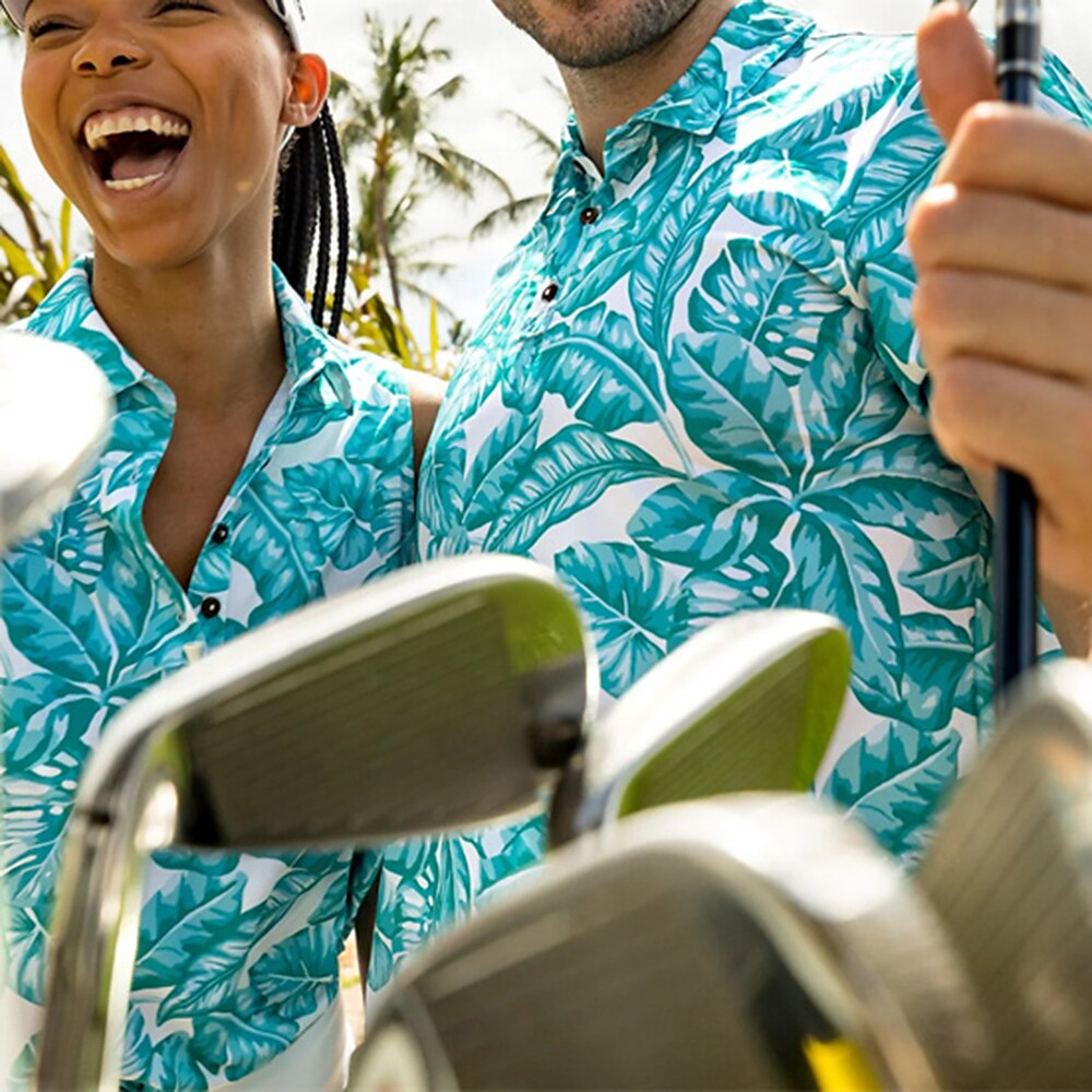 Men's Women's Matching polo Polo Shirt Golf Shirt Breathable Quick Dry Soft Top Printed Summer Spring Gym Workout Golf Badminton