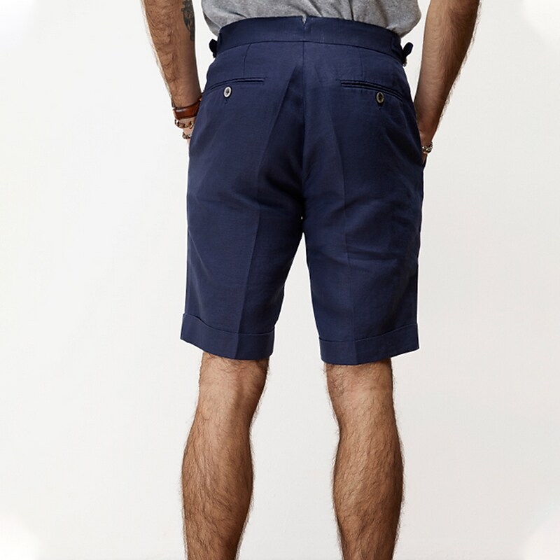 Men's Shorts Linen Shorts Summer Shorts Pocket Plain Comfort Breathable Outdoor Daily Going out Linen / Cotton Blend Fashion Streetwear White Khaki