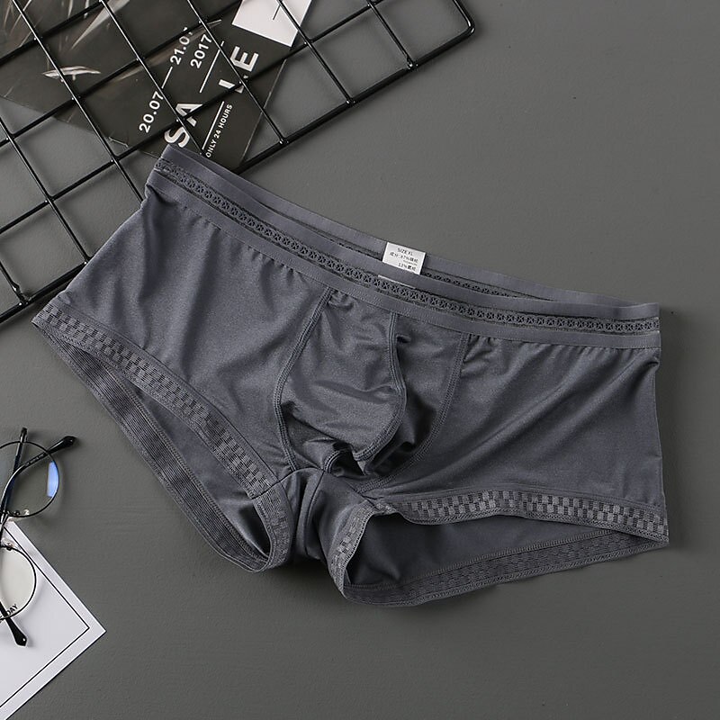 Men's 3 Pack Boxer Briefs Underwear Basic Panties Boxers Underwear Basic Nylon Pure Color Mid Waist Black White
